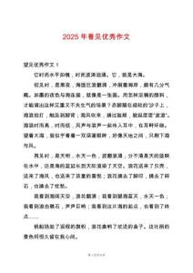 2025年看見(jiàn)優(yōu)秀作文