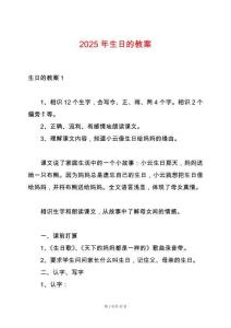 2025年生日的教案