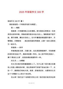 2025年班級(jí)作文300字