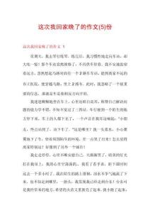 這次我回家晚了的作文份