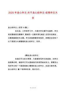 2025年良心作文-關(guān)于良心的作文-優(yōu)秀作文大全