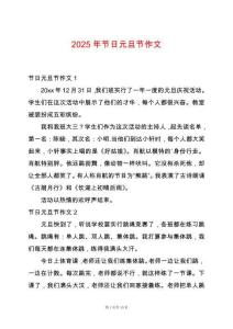 2025年節日元旦節作文