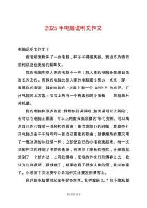 2025年電腦說明文作文