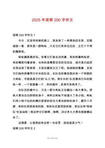 2025年觀察200字作文