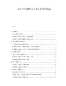 2025年中國塑料鏟具市場調(diào)查研究報(bào)告