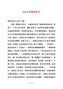 2025年等待作文