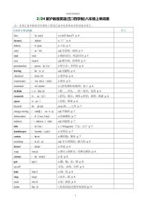 2024新滬教版英語（五四學制）八年級上單詞表