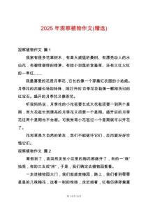 2025年觀察植物作文(精選)