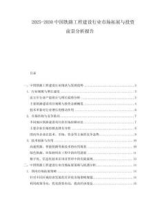 2025-2030中國鐵路工程建設行業(yè)市場拓展與投資前景分析報告