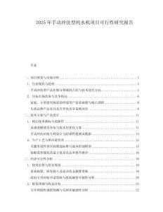 2025年手動(dòng)沖洗型純水機(jī)項(xiàng)目可行性研究報(bào)告
