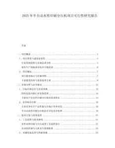 2025年半自動水性印刷分壓機項目可行性研究報告