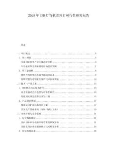 2025年LED灯饰机芯项目可行性研究报告