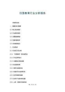 掃蕩教育行業(yè)分析報告