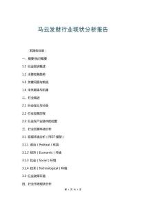 馬云發(fā)財行業(yè)現(xiàn)狀分析報告