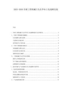 2025-2030全球工程機(jī)械巨頭在華本土化戰(zhàn)略比較