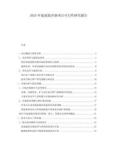 2025年旋流除沙器項目可行性研究報告