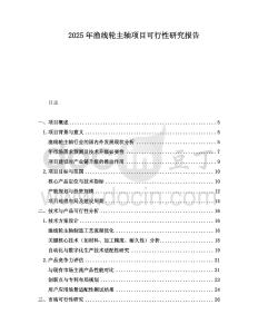 2025年漁線輪主軸項目可行性研究報告