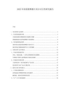 2025年齒輪箱摩擦片項(xiàng)目可行性研究報(bào)告