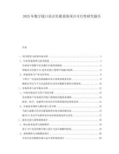 2025年數(shù)字接口語音信箱系統(tǒng)項(xiàng)目可行性研究報(bào)告