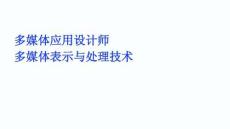 多媒體應(yīng)用設(shè)計(jì)師多媒體表示與處理技術(shù)