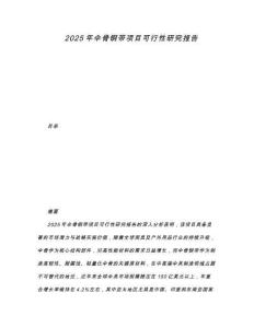 2025年傘骨鋼帶項(xiàng)目可行性研究報(bào)告