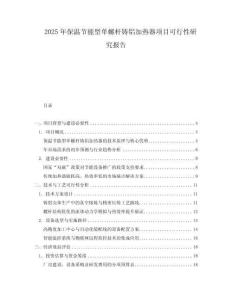 2025年保溫節(jié)能型單螺桿鑄鋁加熱器項目可行性研究報告