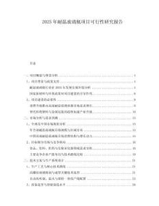 2025年耐溫玻璃瓶項目可行性研究報告