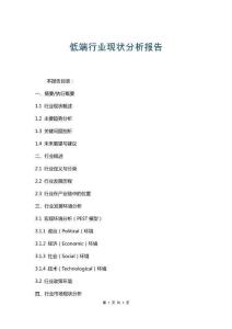 低端行業(yè)現(xiàn)狀分析報(bào)告