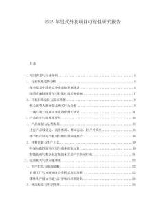 2025年男式外衣項目可行性研究報告