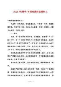 2025年(精華)不期而遇的溫暖作文