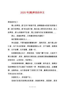 2025年[精]牽掛的作文