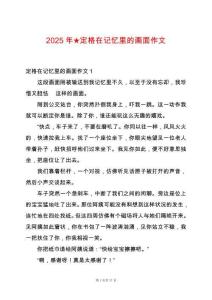 2025年★定格在記憶里的畫面作文