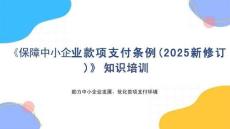 《保障中小企業(yè)款項支付條例（2025新修訂）》知識培訓