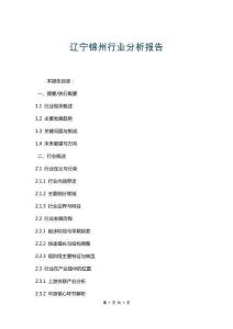 遼寧錦州行業(yè)分析報告