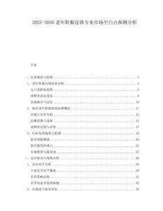 2025-2030老年鞋服連鎖專業(yè)市場(chǎng)空白點(diǎn)探測(cè)分析