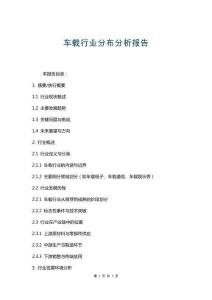 車載行業(yè)分布分析報(bào)告