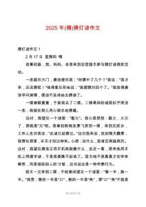 2025年(精)猜燈謎作文