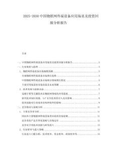2025-2030中國(guó)物聯(lián)網(wǎng)終端設(shè)備應(yīng)用場(chǎng)景及投資回報(bào)分析報(bào)告