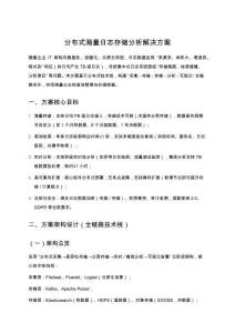 分布式海量日志存儲分析解決方案