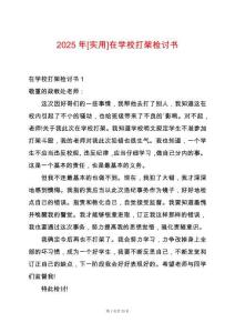 2025年[實(shí)用]在學(xué)校打架檢討書