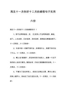 再見十一月你好十二月的感悟句子實(shí)用六份