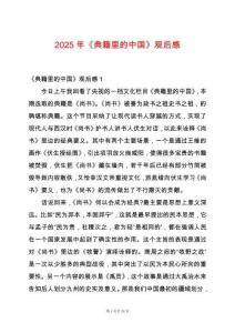 2025年《典籍里的中國》觀后感