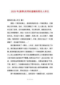 2025年(推薦)實(shí)用的溫暖的陌生人作文