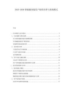 2025-2030智能健身鏡用戶粘性培養(yǎng)與變現(xiàn)模式