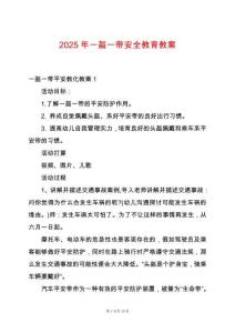 2025年一盔一帶安全教育教案
