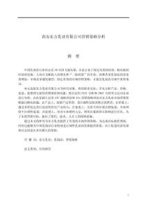 西安東方乳業(yè)有限公司營銷策略分析