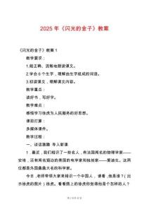 2025年《閃光的金子》教案