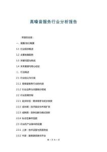 高噪音服務(wù)行業(yè)分析報告