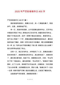 2025年嚴厲的爸爸作文400字