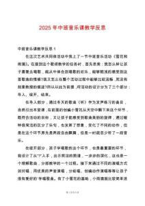 2025年中班音樂課教學(xué)反思